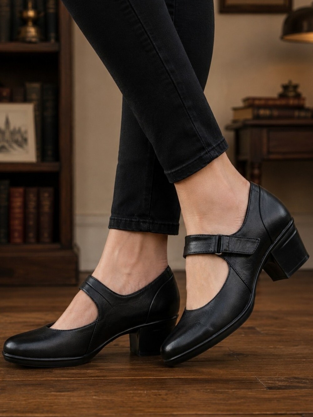 Clarks Emslie Lulin 90s Dark Academia Mary Jane Comfort Block Heel Pump 7W